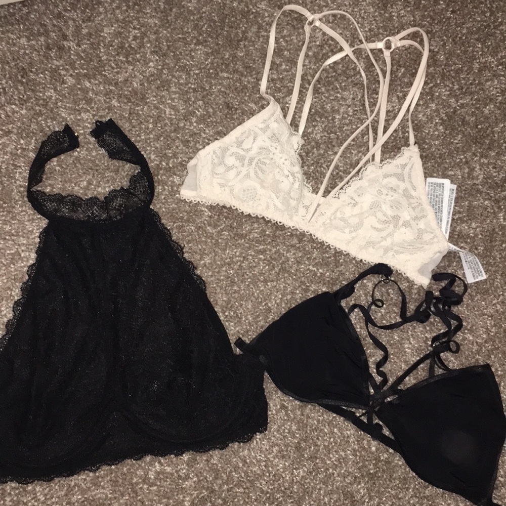 Bundle of lacy bralettes